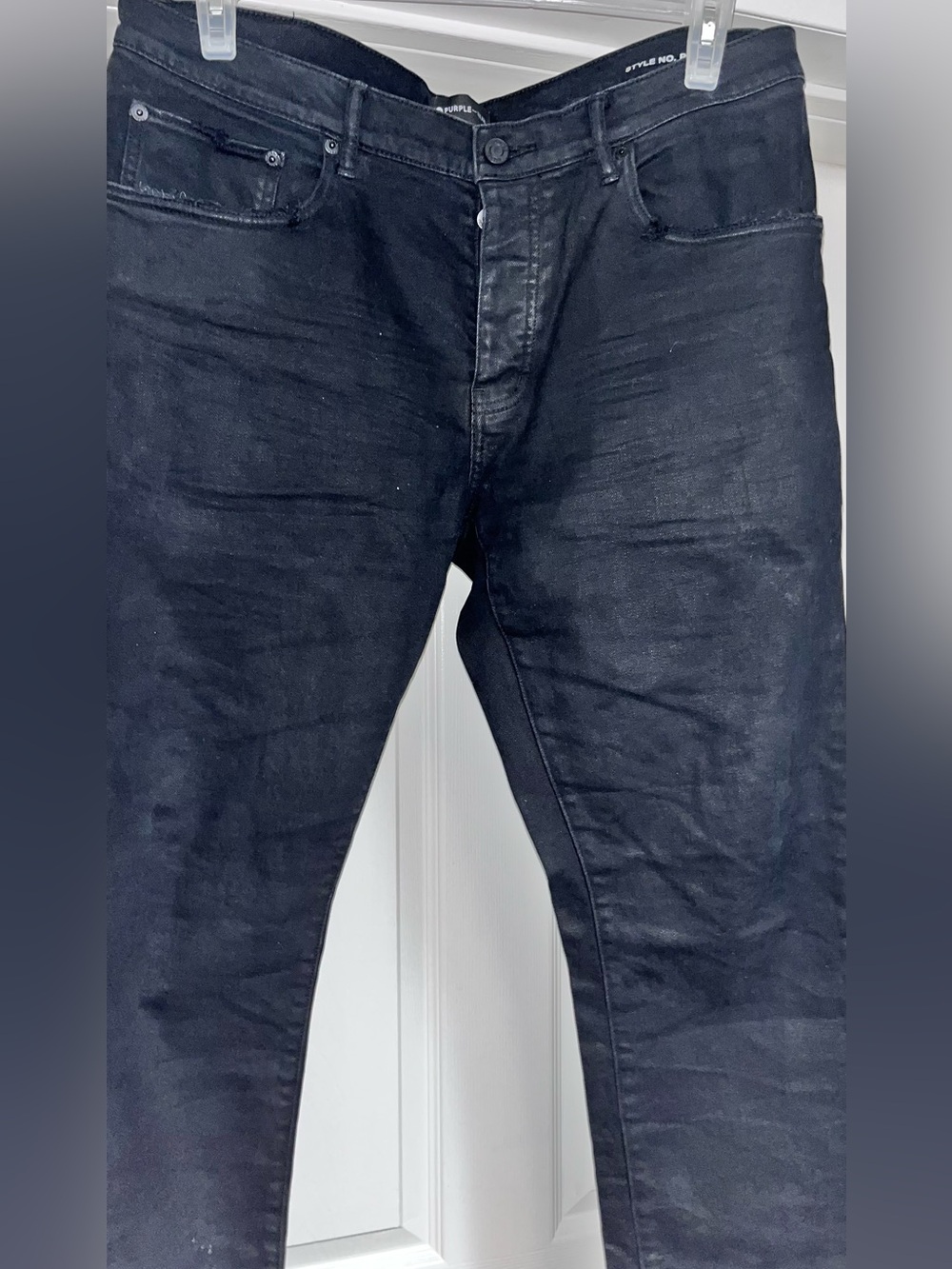 Purple brand 36w nwot Men's Slim Black Jeans resin lightly coated nwot 32 inseam